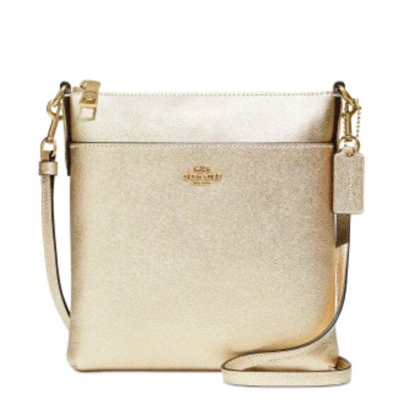 Nwot Coach Metallic Pink Messenger Kitt Crossbody Shoulder Bag Purse - Picture 1 of 7